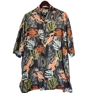 Tropical Hawaiian Lobster Print Men's Shirt XXL